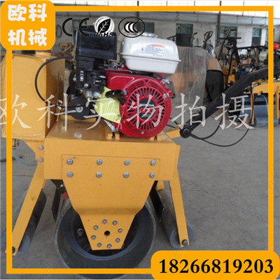 手扶式單輪汽油壓路機 單鋼輪振動壓土機